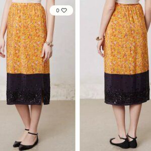 EUC Anthropologie Maeve Silk Road Midi Skirt